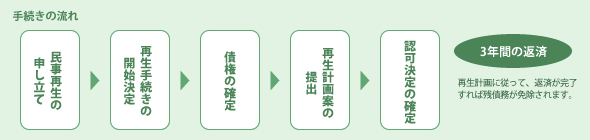 個人再生（民事再生）手続きの流れ